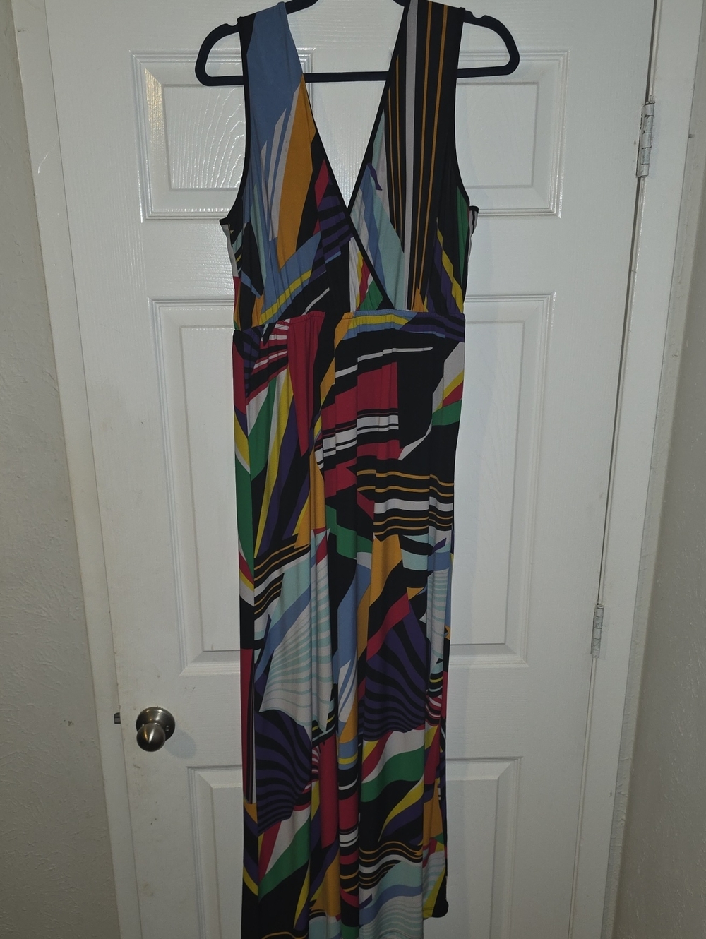 Source Unknown Vibrant Multicolor Striped & Geometric Maxi Dress